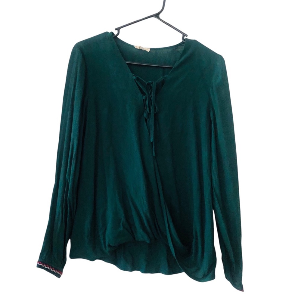 Hem & Thread Green Women's Top Long Sleeve Small